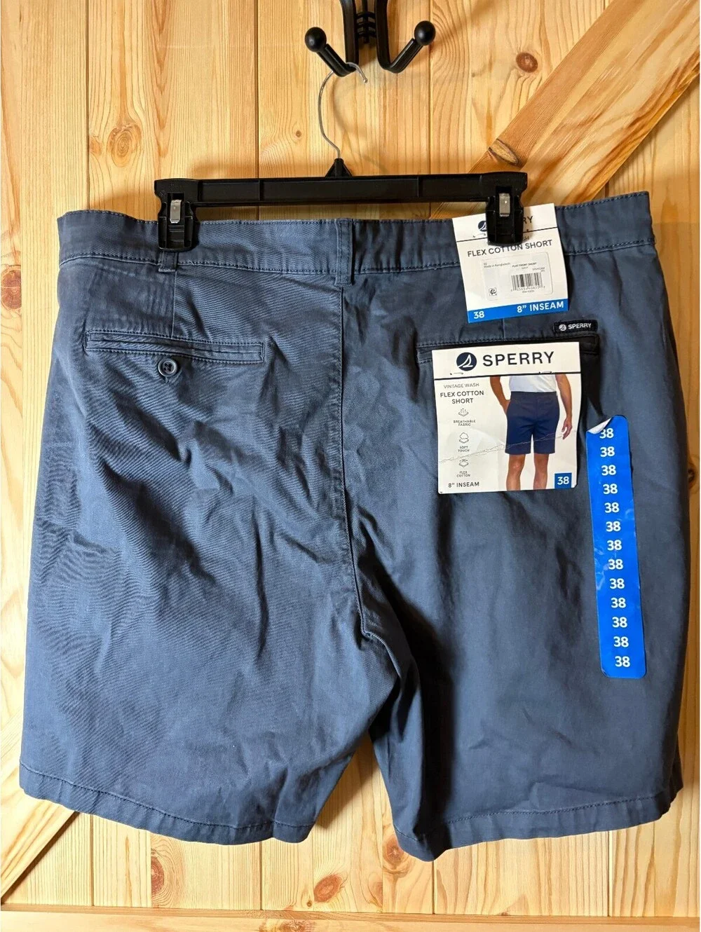 Sperry Vintage Wash Flex Cotton Shorts Navy Size 38